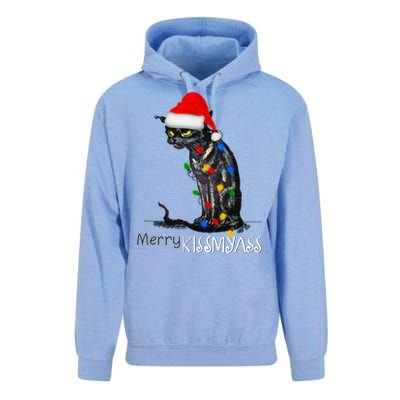 Funny Black Cat Merry Myass Xmas Pajamas Chritsmas Gift Unisex Surf Hoodie