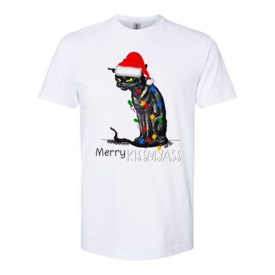 Funny Black Cat Merry Myass Xmas Pajamas Chritsmas Gift Softstyle CVC T-Shirt