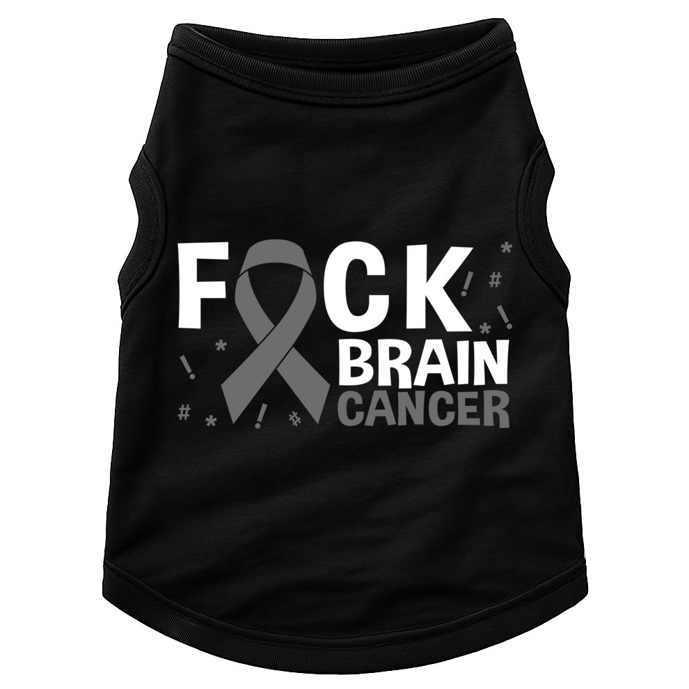 Fuck Brain Cancer Brain Tumor Gray Ribbon Gift Doggie Tank