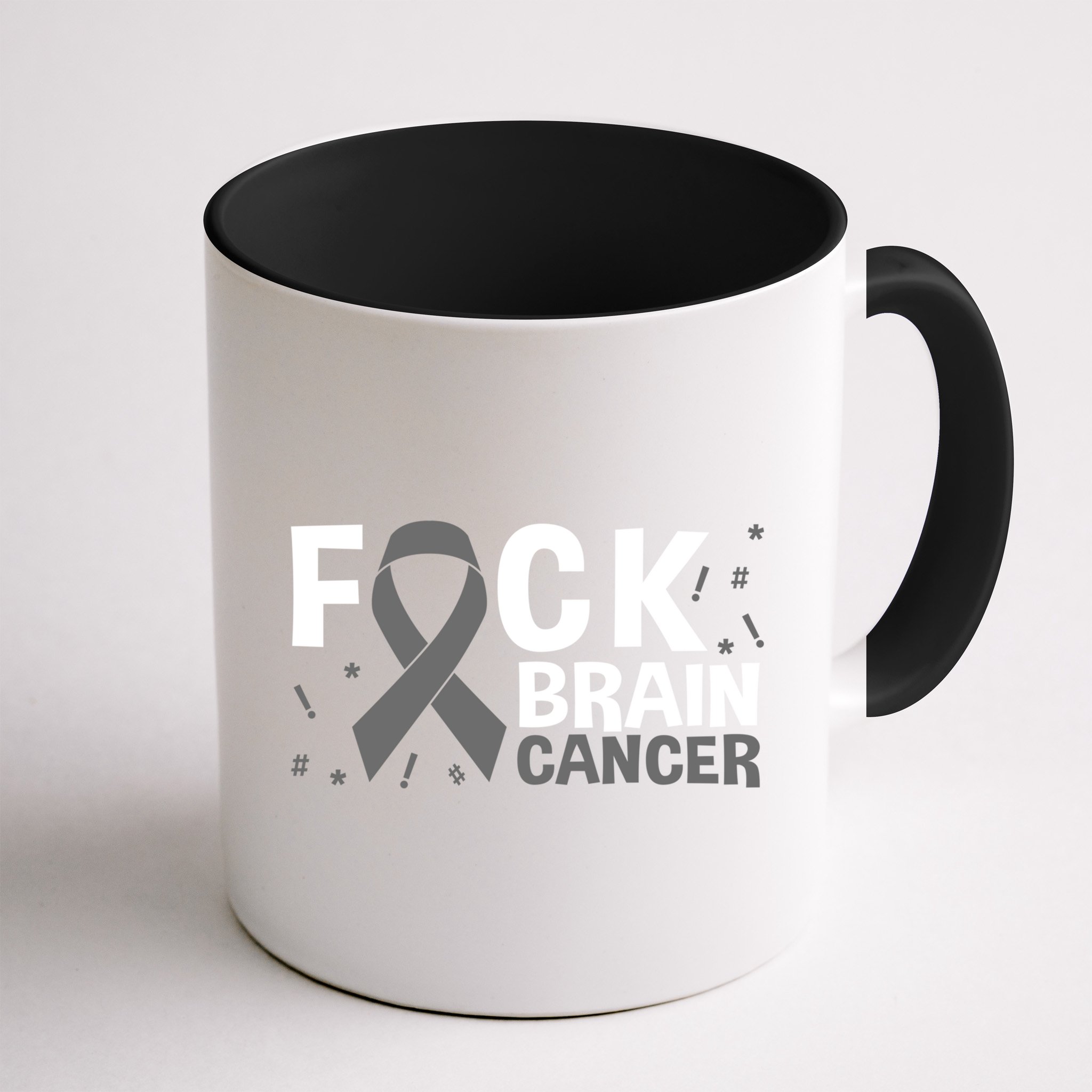 Fuck Brain Cancer Brain Tumor Gray Ribbon Gift Mug