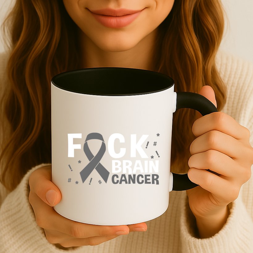 Fuck Brain Cancer Brain Tumor Gray Ribbon Gift Mug