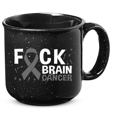 Fuck Brain Cancer Brain Tumor Gray Ribbon Gift 15oz Campfire Ceramic Mug
