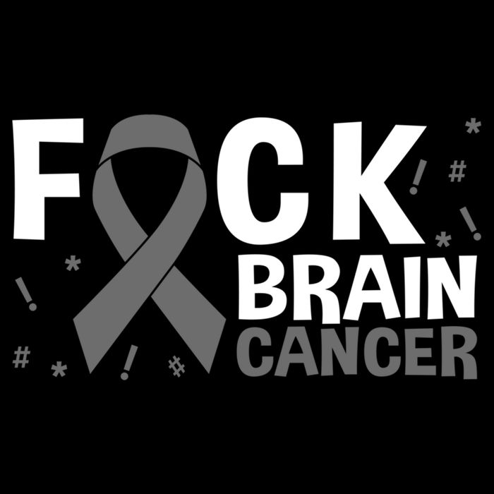 Fuck Brain Cancer Brain Tumor Gray Ribbon Gift Flat Bill Trucker Hat