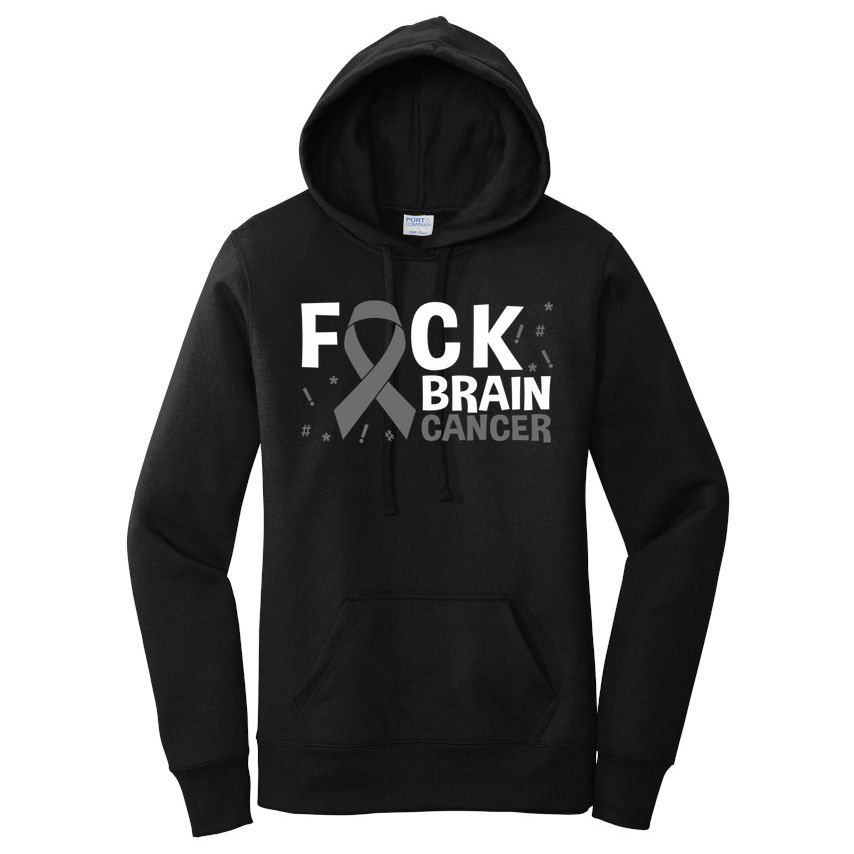 Fuck Brain Cancer Brain Tumor Gray Ribbon Gift Women's Pullover Hoodie