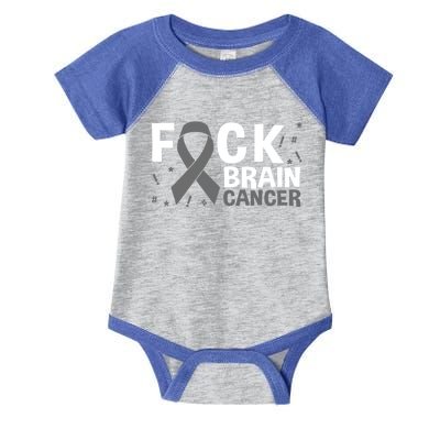 Fuck Brain Cancer Brain Tumor Gray Ribbon Gift Infant Baby Jersey Bodysuit