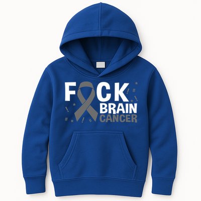 Fuck Brain Cancer Brain Tumor Gray Ribbon Gift Kids Hoodie