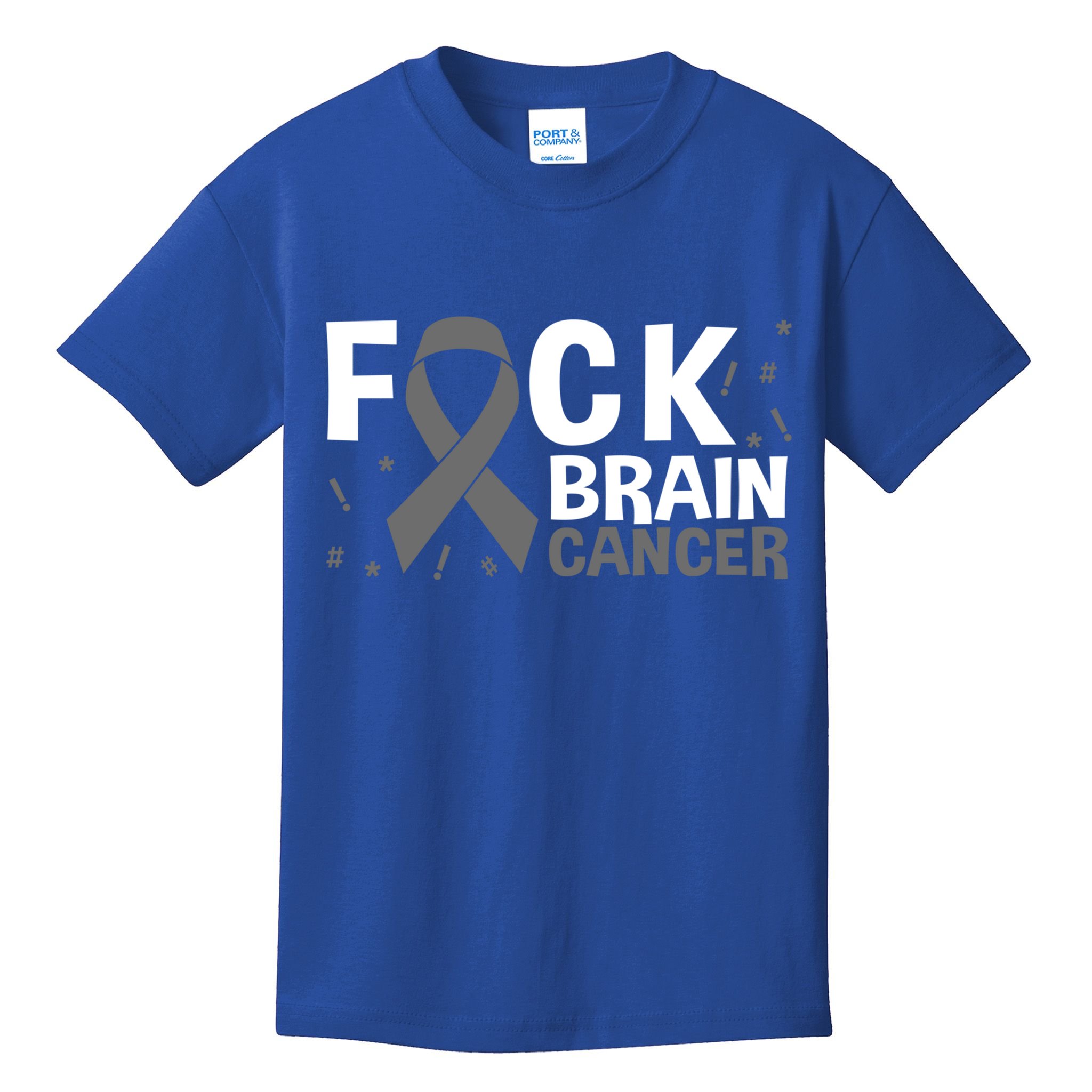 Fuck Brain Cancer Brain Tumor Gray Ribbon Gift Kids T-Shirt