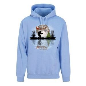 Funny Bigfoot Christmas Santa Sleigh Reindeer Funny Gift Unisex Surf Hoodie