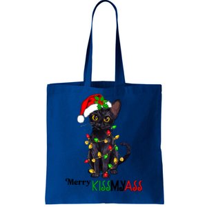 Funny Black Cat Merry Myass Xmas Pajamas Chritsmas Gift Tote Bag