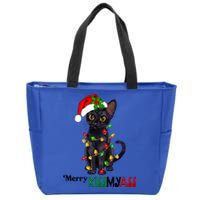 Funny Black Cat Merry Myass Xmas Pajamas Chritsmas Gift Zip Tote Bag