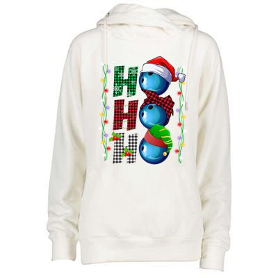 Funny Bowling Christmas Ugly Sweater Bowling Xmas Outfit Cool Gift Womens Funnel Neck Pullover Hood