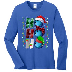 Funny Bowling Christmas Ugly Sweater Bowling Xmas Outfit Cool Gift Ladies Long Sleeve Shirt