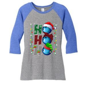 Funny Bowling Christmas Ugly Sweater Bowling Xmas Outfit Cool Gift Women's Tri-Blend 3/4-Sleeve Raglan Shirt