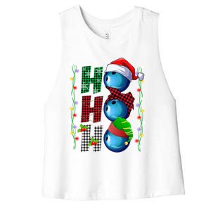 Funny Bowling Christmas Ugly Sweater Bowling Xmas Outfit Cool Gift Women's Racerback Cropped Tank