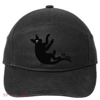 Flow Black Cat Gift 7-Panel Snapback Hat