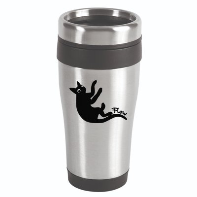 Flow Black Cat Gift 16oz Travel Tumbler