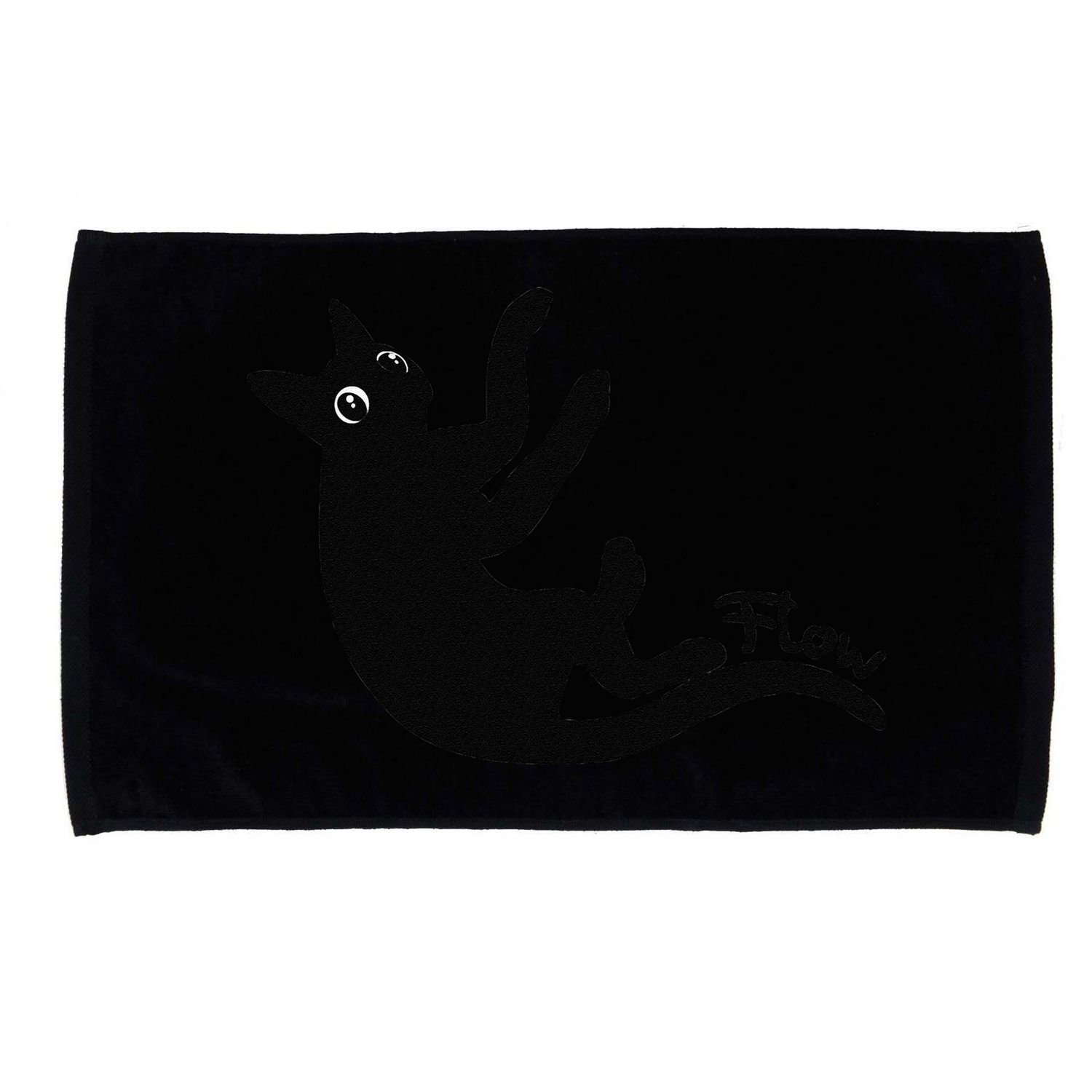 Flow Black Cat Gift Microfiber Hand Towel