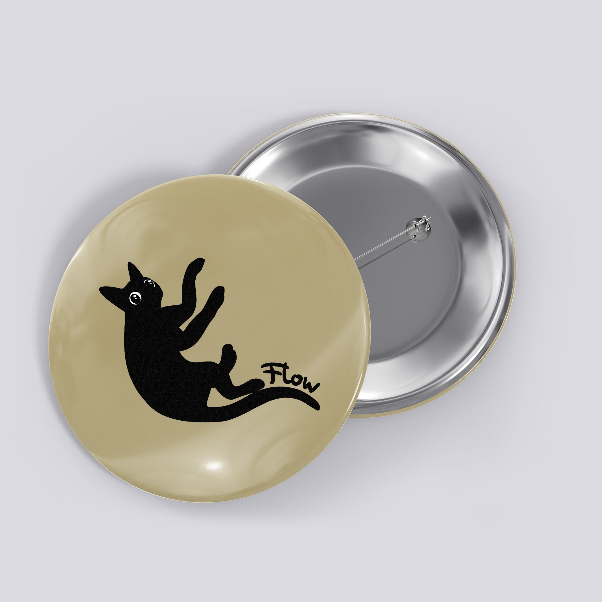 Flow Black Cat Gift Button