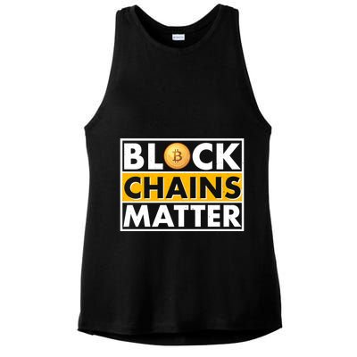 Funny Block Chains Matter Meme Ladies PosiCharge Tri-Blend Wicking Tank