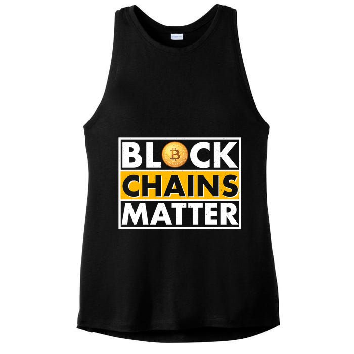 Funny Block Chains Matter Meme Ladies PosiCharge Tri-Blend Wicking Tank