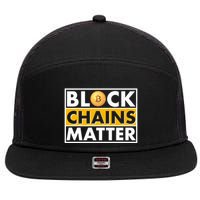 Funny Block Chains Matter Meme 7 Panel Mesh Trucker Snapback Hat