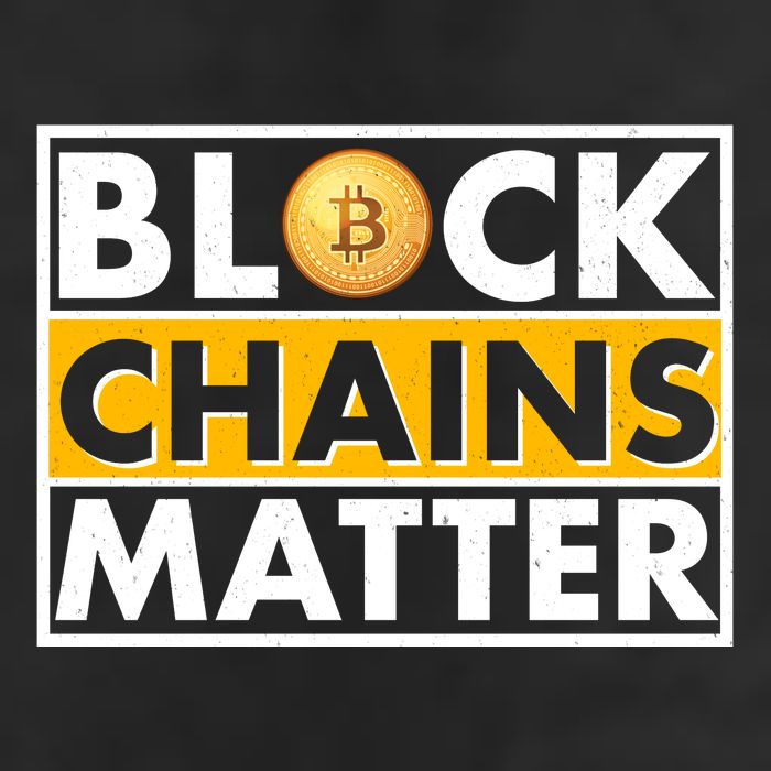 Funny Block Chains Matter Meme 7 Panel Mesh Trucker Snapback Hat