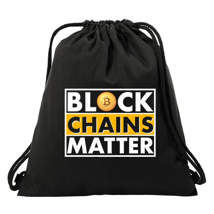 Funny Block Chains Matter Meme Drawstring Bag