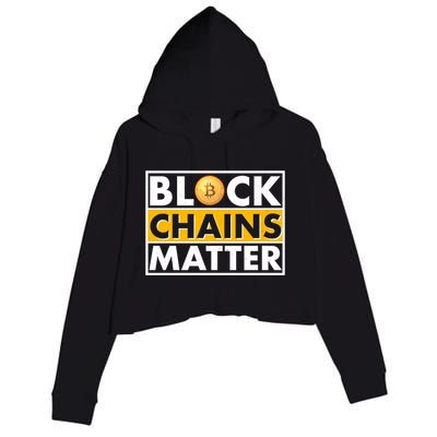 Funny Block Chains Matter Meme Crop Fleece Hoodie