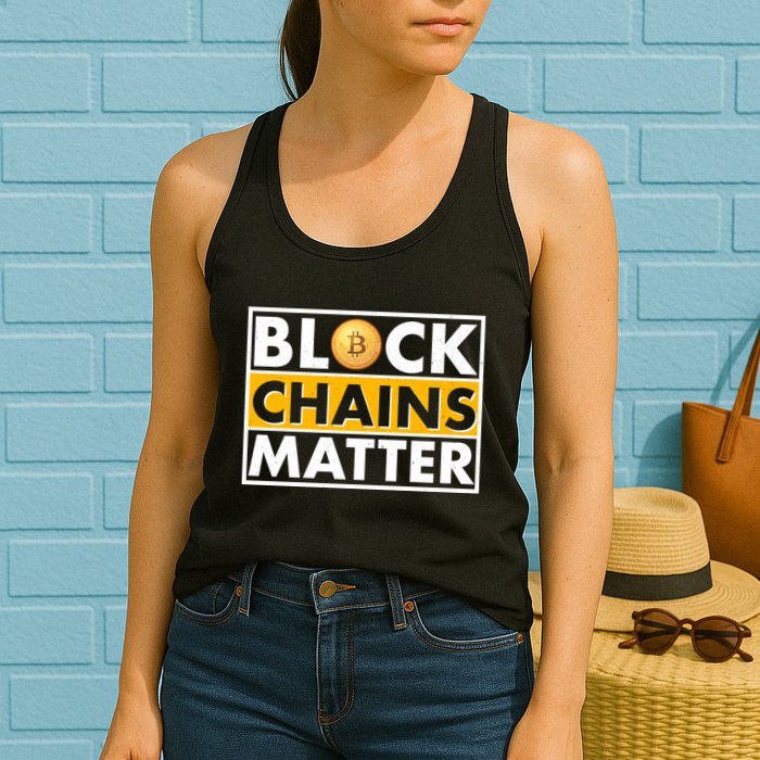 Funny Block Chains Matter Meme Womens Tank Top