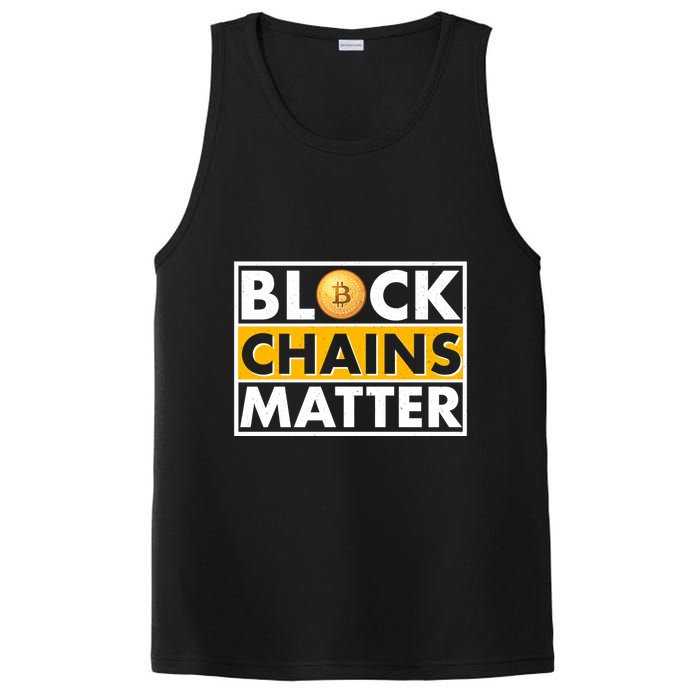 Funny Block Chains Matter Meme PosiCharge Competitor Tank