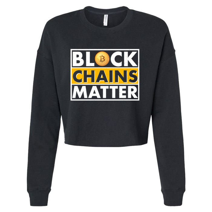 Funny Block Chains Matter Meme Cropped Pullover Crew