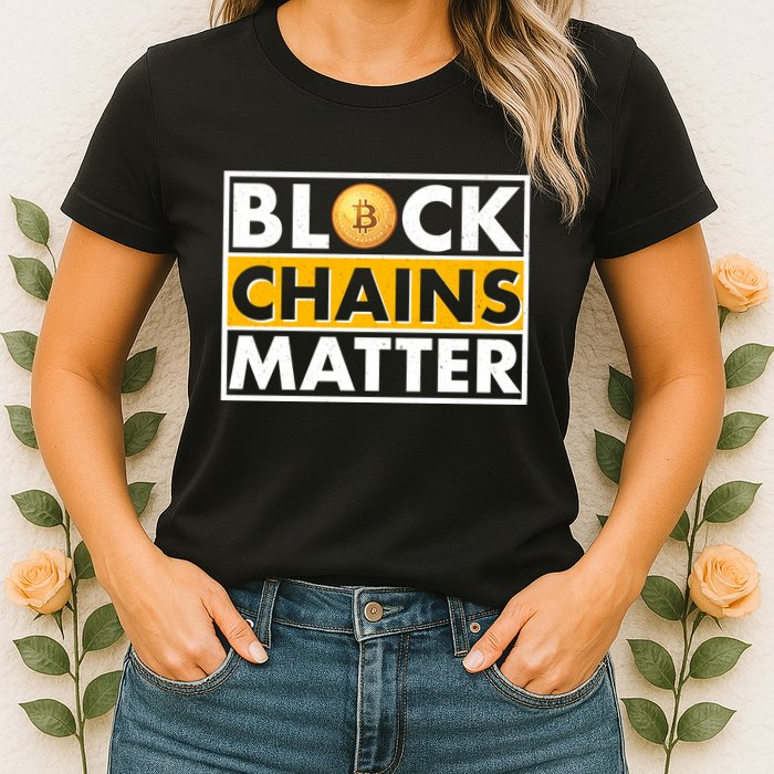 Funny Block Chains Matter Meme Womens T-Shirt