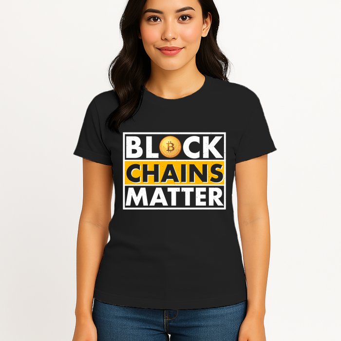Funny Block Chains Matter Meme Womens T-Shirt