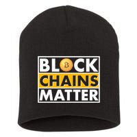 Funny Block Chains Matter Meme Short Acrylic Beanie