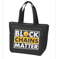 Funny Block Chains Matter Meme Zip Tote Bag