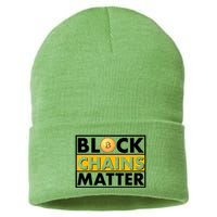 Funny Block Chains Matter Meme Sustainable Knit Beanie