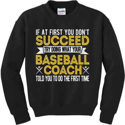 Funny Baseball Coach Baseball Team Coach Retro Kids Sweatshirt