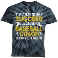 Funny Baseball Coach Baseball Team Coach Retro Kids Tie-Dye T-Shirt