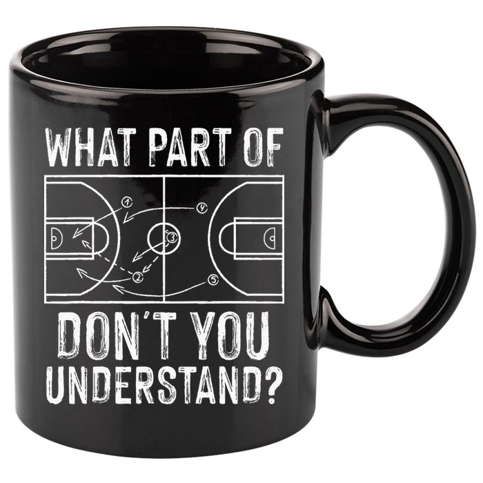 Funny Basketball Coach Design  Ball Game Trainers 11oz C Handle Ceramic Mug