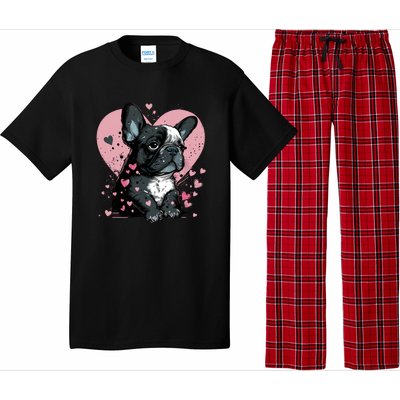 French Bulldog Cute Dog Love Heart Frenchie Mom Great Gift Pajama Set