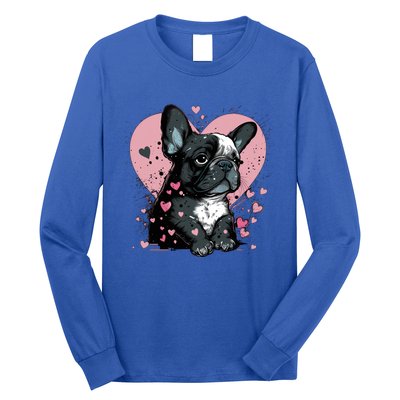 French Bulldog Cute Dog Love Heart Frenchie Mom Great Gift Long Sleeve Shirt