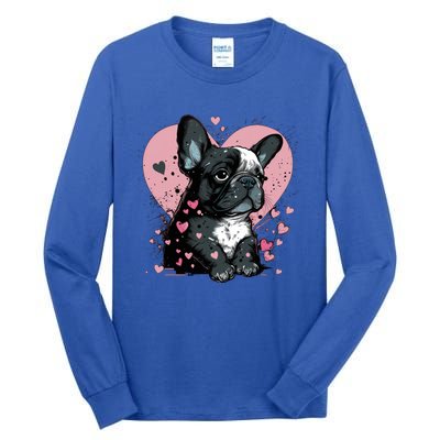 French Bulldog Cute Dog Love Heart Frenchie Mom Great Gift Tall Long Sleeve T-Shirt