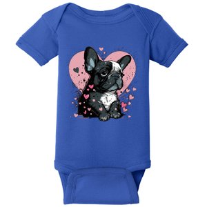 French Bulldog Cute Dog Love Heart Frenchie Mom Great Gift Baby Bodysuit