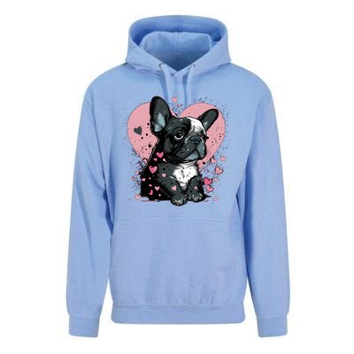 French Bulldog Cute Dog Love Heart Frenchie Mom Great Gift Unisex Surf Hoodie