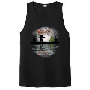 Funny Bigfoot Christmas Santa Sleigh Reindeer Gift PosiCharge Competitor Tank