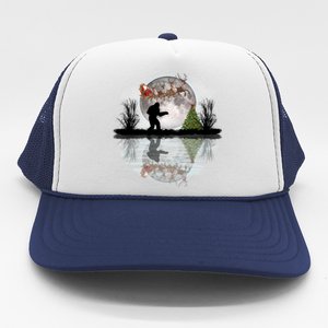 Funny Bigfoot Christmas Santa Sleigh Reindeer Gift Trucker Hat