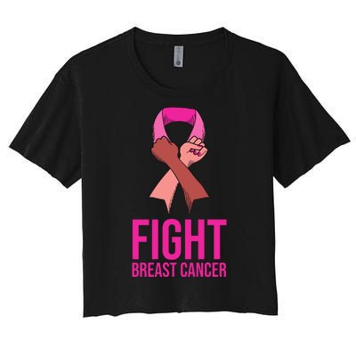 Fight Breast Cancer Together Women's Crop Top Tee