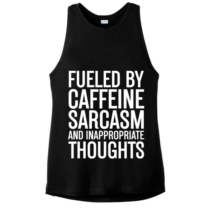 Fueled By Caffeine Sarcasm And Inappropriate Thoughts Ladies PosiCharge Tri-Blend Wicking Tank