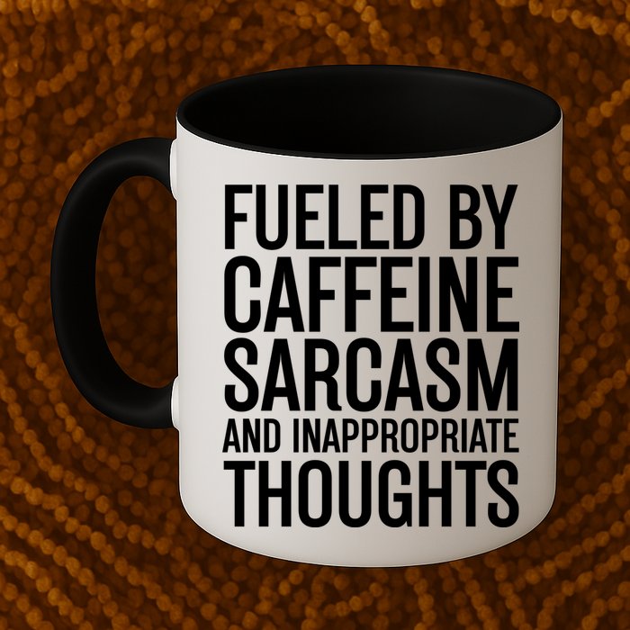 Fueled By Caffeine Sarcasm And Inappropriate Thoughts Mug