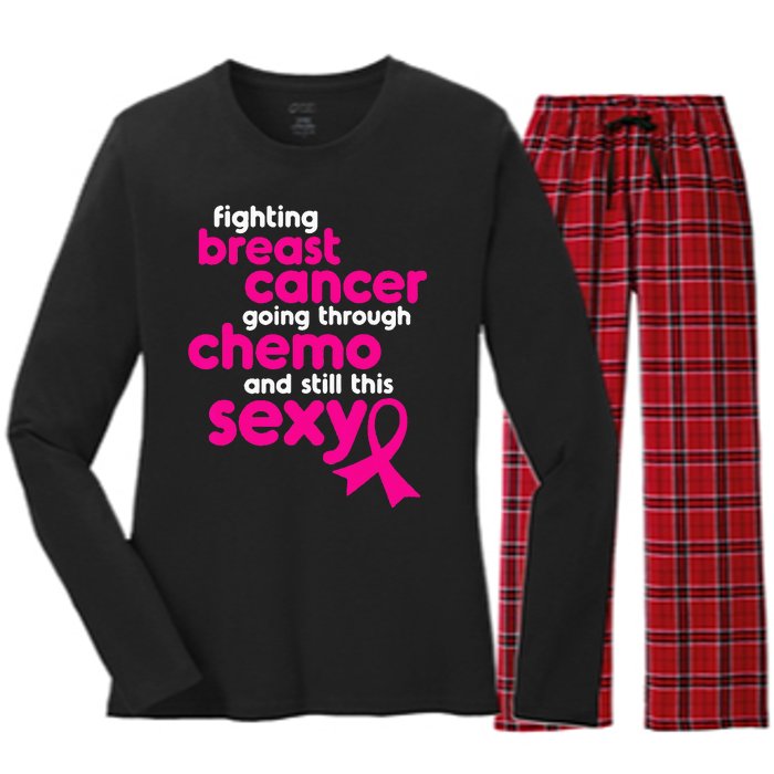 Fighting Breast Cancer Going Through Chemo & Still This Sexy Women's Long Sleeve Flannel Pajama Set 